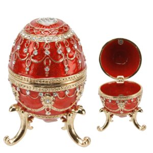 Emali/kultarasia Fabergé 10 cm punainen