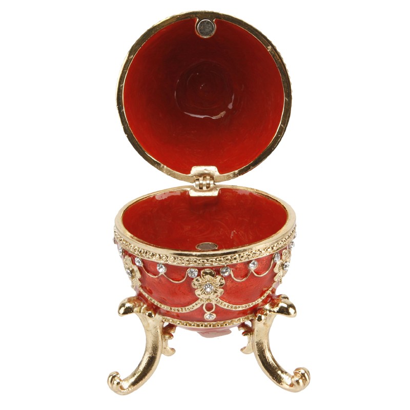 Emali/kultarasia Fabergé 10 cm punainen - Image 3