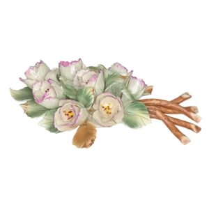 Posliinikukkavihko valkoinen/lila koko XL