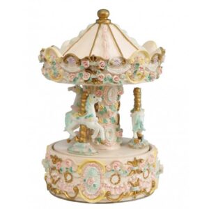 Karuselli-soittorasia hevoset/ruusut 17 cm