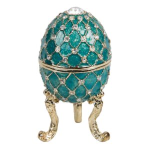 Emali/kultarasia Fabergé 6 cm vihreä