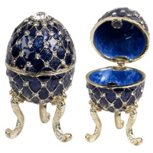 Emali/kultarasia Fabergé 6 cm sininen