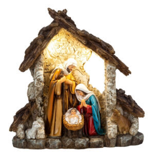 Seimiasetelma Jeesus, Maria ja Josef valolla