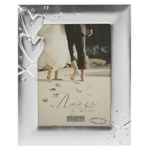 Sydämet -kehys hopeoitu 13x18 cm