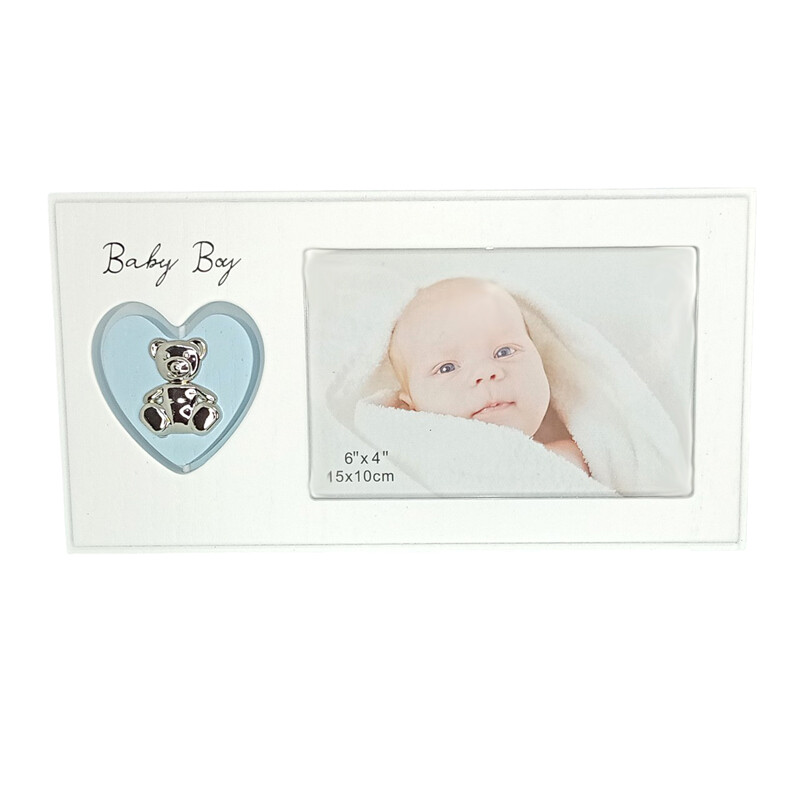 Nalle/Sydän Baby Boy -kehys