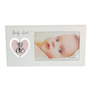 Nalle/Sydän Baby Girl -kehys