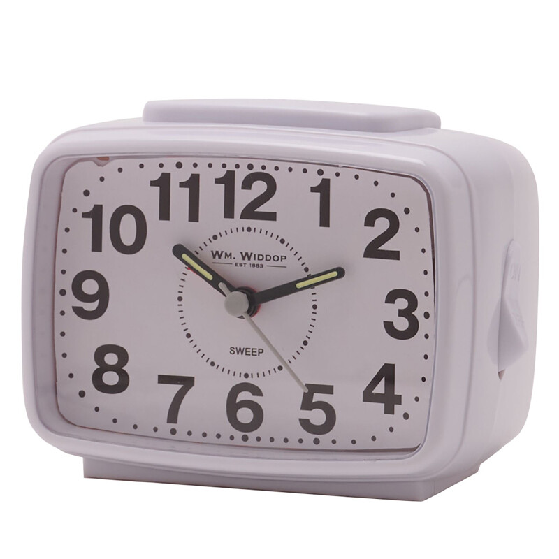Herätyskello Äänetön suorakaide valkoinen