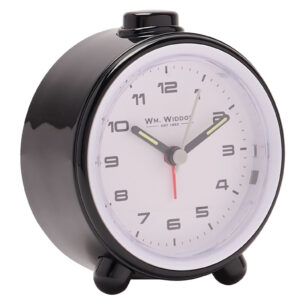 Herätyskello Äänetön Pyöreä musta
