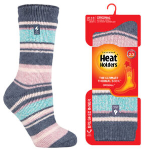 Lämpösukka 37-42 Denim/Pinkkiraita