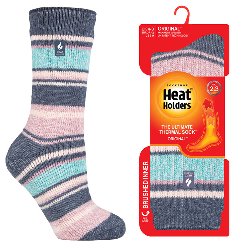 Lämpösukka 37-42 Denim/Pinkkiraita