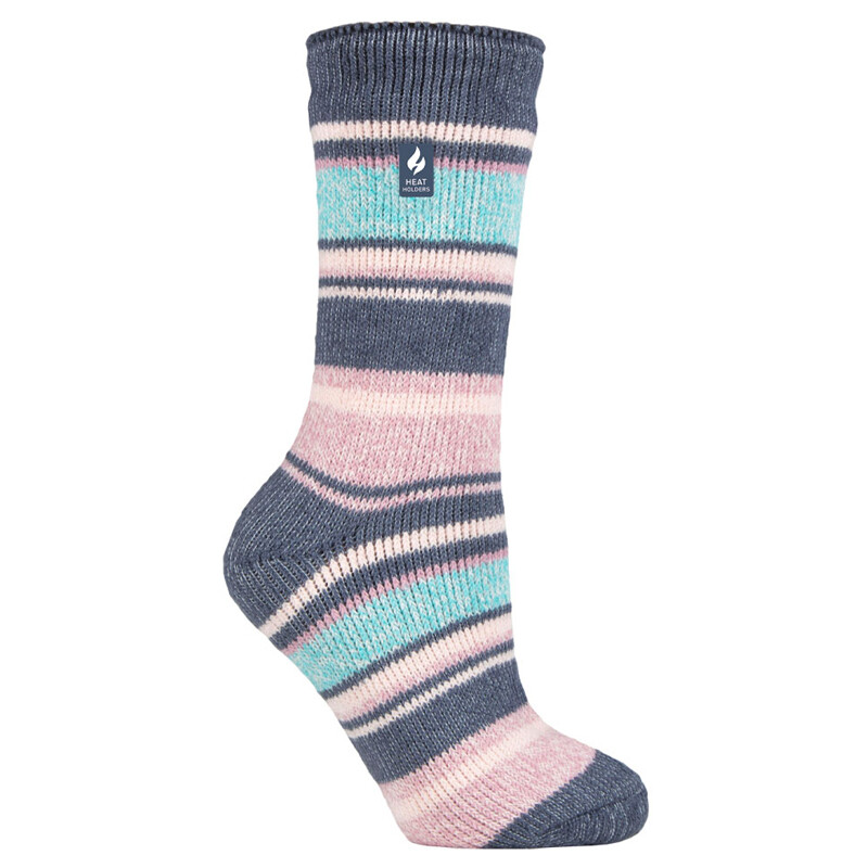 Lämpösukka 37-42 Denim/Pinkkiraita - Image 2