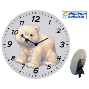 Seinä-/pöytäkello - Jääkarhun pentu Sisu