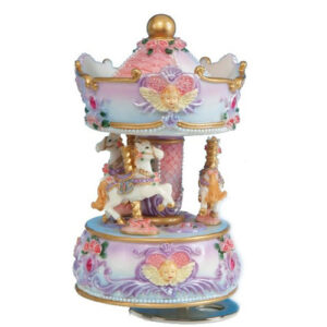 Karuselli-soittorasia hevoset/kerubit 15 cm