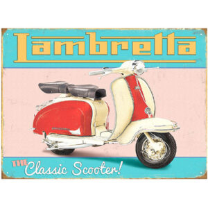 Lambretta -peltikyltti 41x30 cm