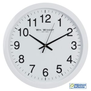 Seinäkello Äänetön 40 cm valk.