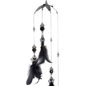 Höyhen-mobile 50 cm musta*