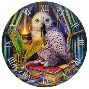 Seinäkello - Pöllö ja lamppu